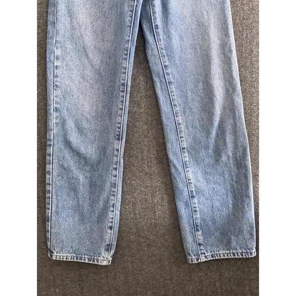 Stonewash Blue Denim Jeans High Waist Straight Leg 5 Pocket Tall Women NO TAG S - Picture 8 of 14